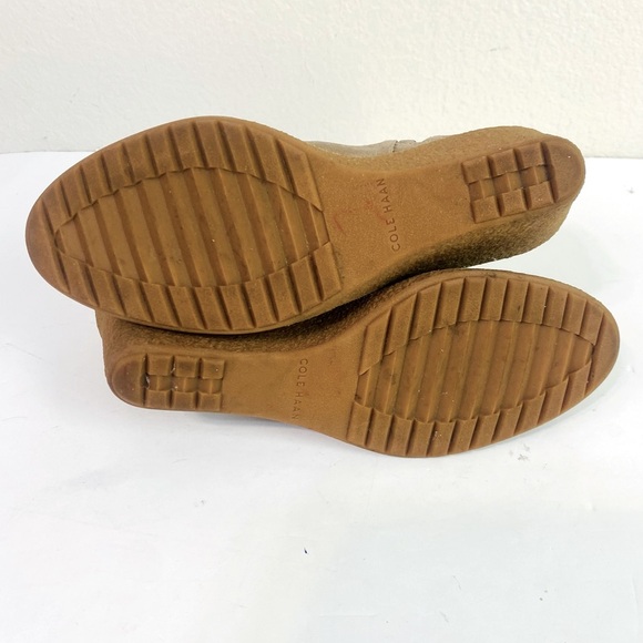 Cole Haan Michelle Grey Suede Wedge Booties Size 10 - Picture 5 of 7